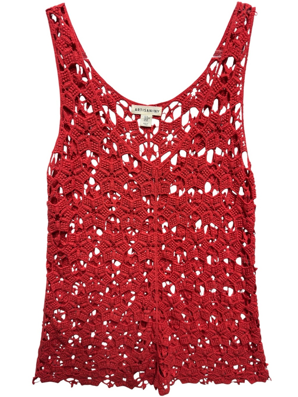 Pure Cotton Crochet Granny Knit Stars Tunic Tank Top Blouse Dress Swim Cover Up